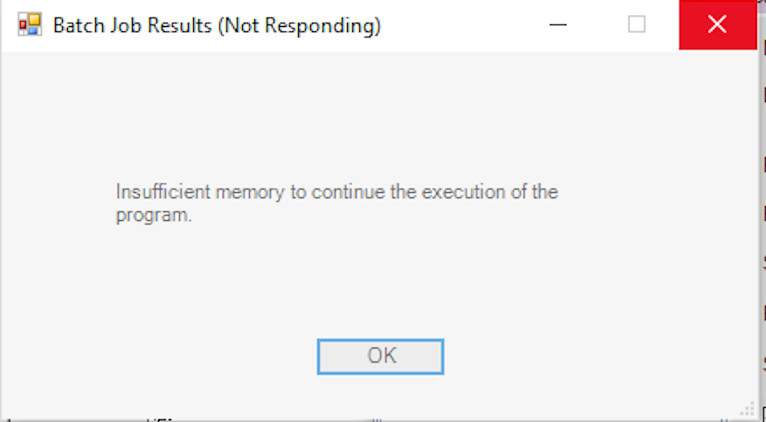 Resolving PortfolioCenter “insufficient memory error”