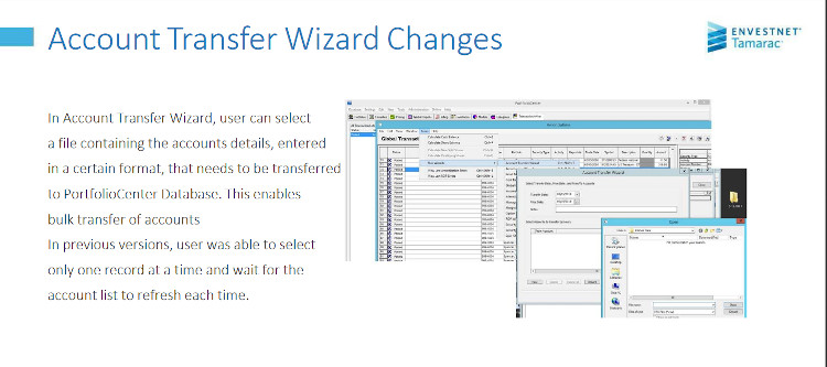 How to use the PortfolioCenter Account Transfer bulk upload